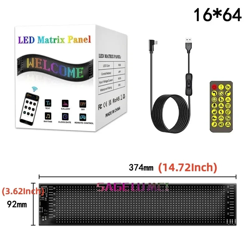 LED MATRİX GÖZ ARABA TABELASI USB TELEFONDAN KONTROL EDİLEBİLİR