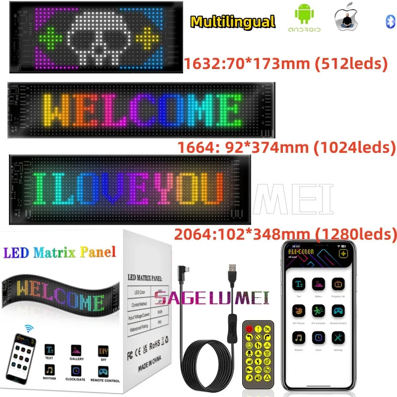 LED MATRİX GÖZ ARABA TABELASI USB TELEFONDAN KONTROL EDİLEBİLİR